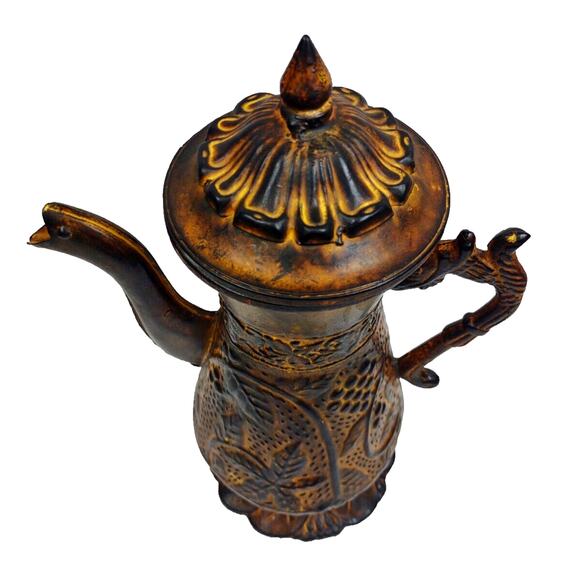 Vintage Style Heavy Metal Rusty Dragon Handled Pitcher 13" Kitchen Garden Atrium - Picture 2 of 11